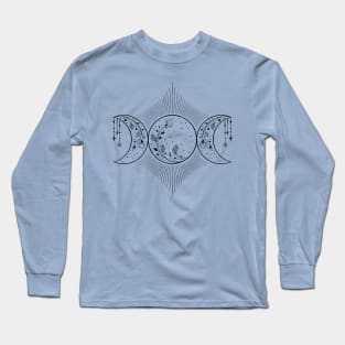 Triple moon Goddess Witch Wicca Symbol Long Sleeve T-Shirt